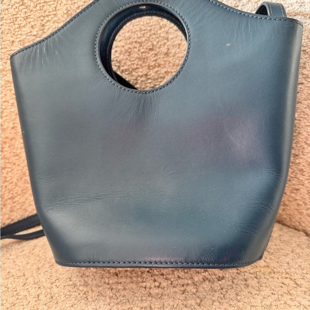 Elizabeth and James Navy Leather Tote